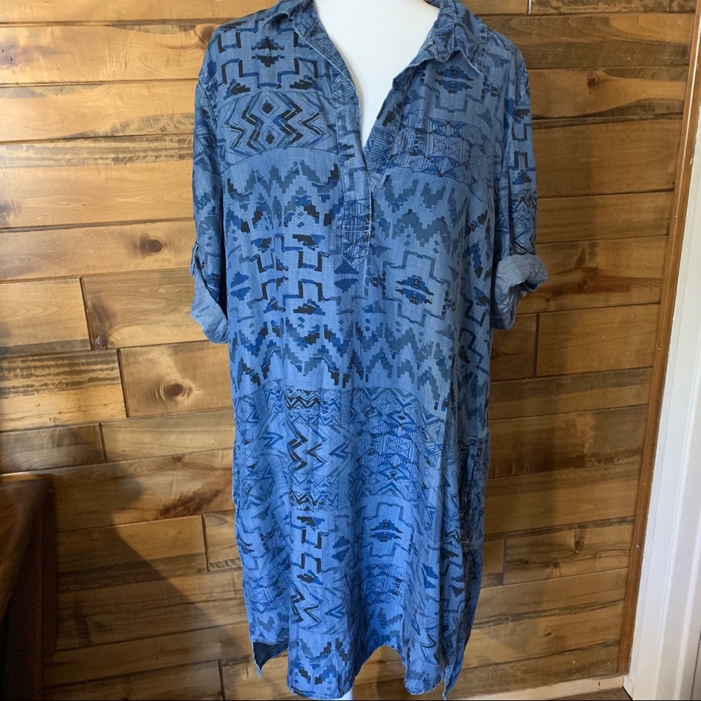 NWT Philosophy Aztec Print Denim Tunic